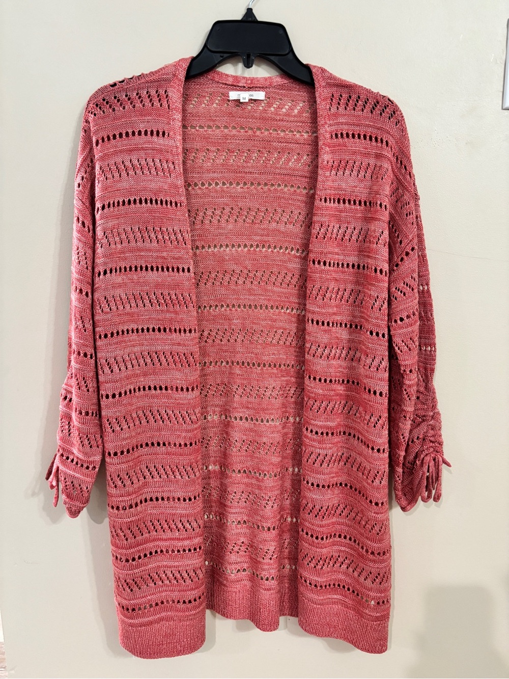Maurice’s Open-Front Orange Eyelet Knit Cardigan Sweater